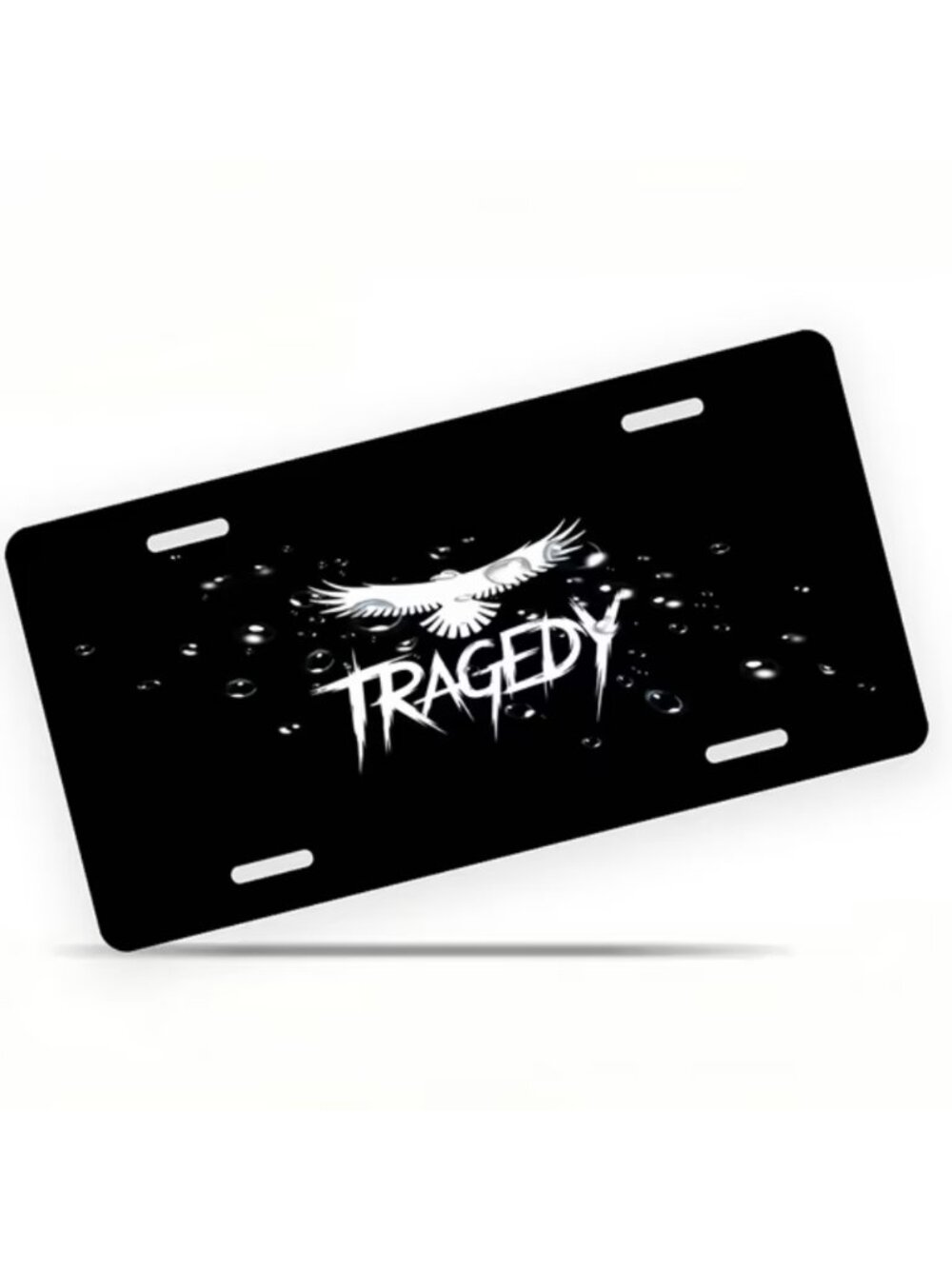 License Plate, Eagle Tragedy Emblem Decorative Front,Personalized Stainless Stee